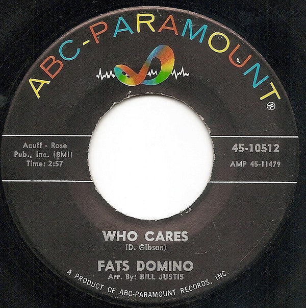 Fats Domino : Who Cares / Just A Lonely Man (7