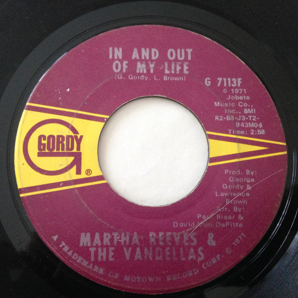 Martha Reeves & The Vandellas : In And Out Of My Life / Your Love Makes It All Worthwhile (7