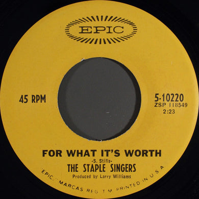 The Staple Singers : For What It's Worth / Are You Sure (7