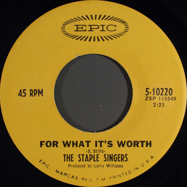 The Staple Singers : For What It's Worth / Are You Sure (7