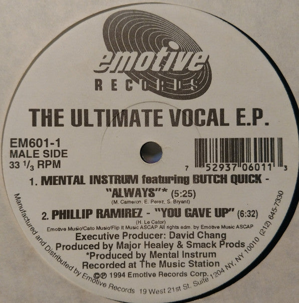 Various : The Ultimate Vocal E.P. (12