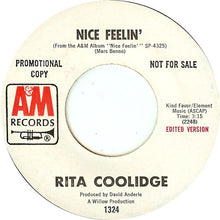 Load image into Gallery viewer, Rita Coolidge : Nice Feelin&#39; (7&quot;, Promo)