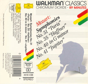 Berliner Philharmoniker, Karl Böhm : Mozart : Symphonies No.31 " Paris ", No. 35 " Haffner ", No. 40 In G Minor, No. 41 " Jupiter " (Cass, Comp, RE)