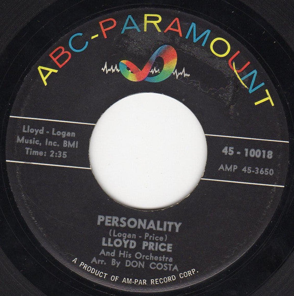 Lloyd Price And His Orchestra : Personality / Have You Ever Had The Blues (7