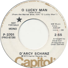 Load image into Gallery viewer, D'arcy Schanz : O Lucky Man (7", Single, Mono, Promo)