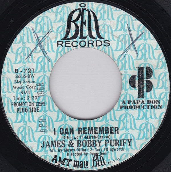 James & Bobby Purify : I Can Remember / I Was Born To Lose Out (7