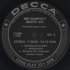 Bert Kaempfert : Bert Kaempfert's Greatest Hits (7", Comp, Jukebox)