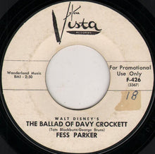 Load image into Gallery viewer, Fess Parker : The Ballad Of Davy Crockett / Farewell (7", Promo)