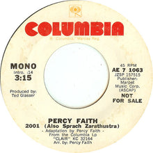 Load image into Gallery viewer, Percy Faith : 2001 (Also Sprach Zarathustra) (7", Single, Mono, Promo)