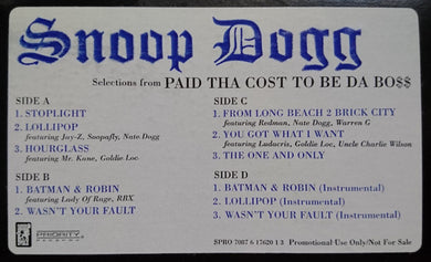 Snoop Dogg : Selections From Paid Tha Cost To Be Da Bo$$ (2xLP, Promo, Smplr)