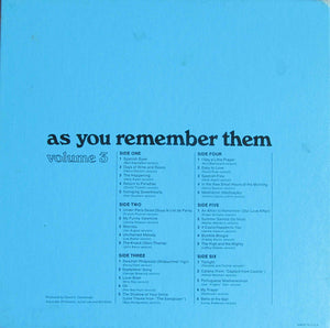 Billy May And His Orchestra : As You Remember Them: Great Instrumentals & Other Favorites: Volume 3 (3xLP + Box)