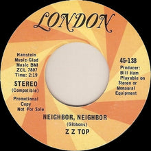 Load image into Gallery viewer, ZZ Top : (Somebody Else Been) Shakin' Your Tree / Neighbor, Neighbor (7", Single, Promo)