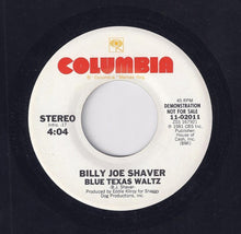 Load image into Gallery viewer, Billy Joe Shaver : Blue Texas Waltz (7", Promo)