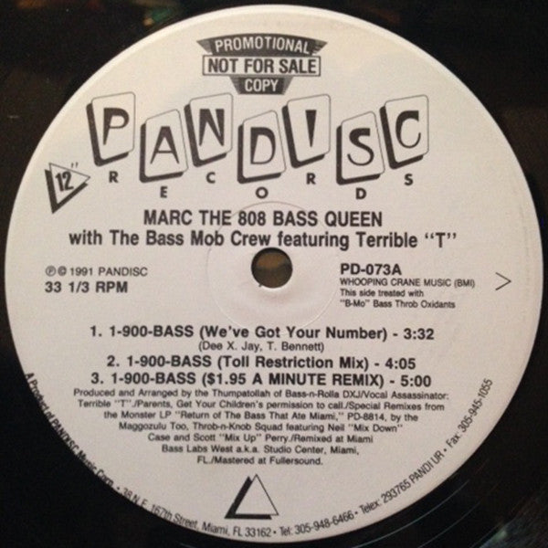 Marc The 808 Bass Queen With The Bass Mob Crew Featuring Terrible T. : 1-900-BASS (12