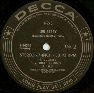 Len Barry : 1-2-3 (7", Jukebox)