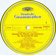 Load image into Gallery viewer, Mozart* – Friedrich Gulda, Wiener Philharmoniker · Vienna Philharmonic*, Claudio Abbado : Klavierkonzerte · Piano Concertos Nr. 20 &amp; 21 (LP)