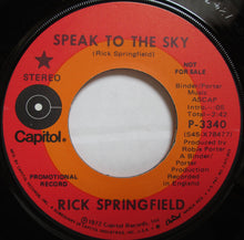 Load image into Gallery viewer, Rick Springfield : Speak To The Sky (7", Promo)