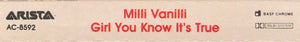 Milli Vanilli : Girl You Know It's True (Cass, Album, BAS)