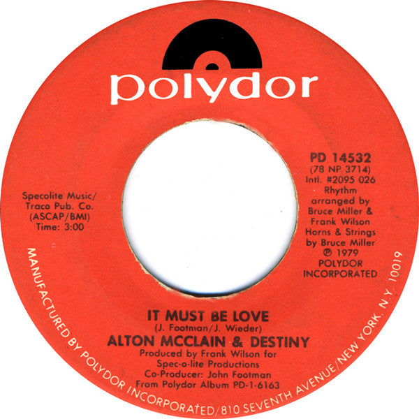 Alton McClain & Destiny : It Must Be Love / Taking My Love For Granted (7