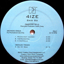 Load image into Gallery viewer, 4-Ize : The Cake Song / Oh My God / Said So (12&quot;, Promo)