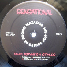 Load image into Gallery viewer, Sensational : Beat, Rhymes &amp; Styles (12&quot;, Single, Promo)