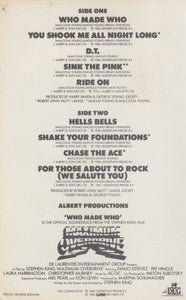 AC/DC : Who Made Who (Cass, Album, Comp, SR)