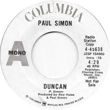 Load image into Gallery viewer, Paul Simon : Duncan (7", Single, Promo)