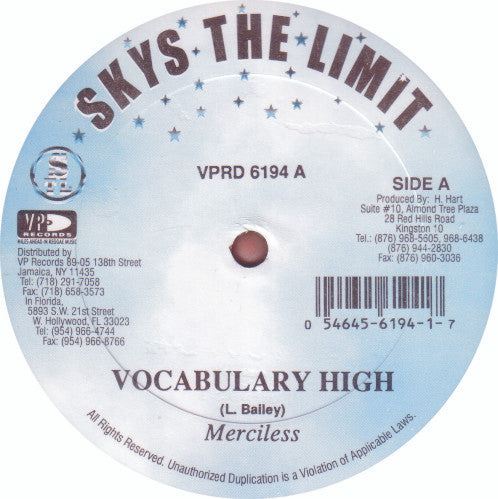 Merciless, Alley Cat (4) : Vocabulary High (12