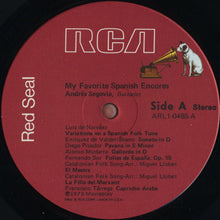Load image into Gallery viewer, Andrés Segovia : My Favorite Spanish Encores (LP, Album, Red)