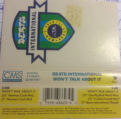 Beats International : Won't Talk About It (Cass, Maxi)