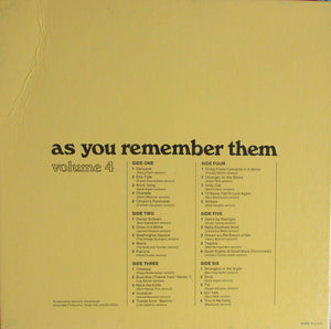 Billy May And His Orchestra : As You Remember Them: Great Instrumentals & Other Favorites: Volume 4 (3xLP + Box)