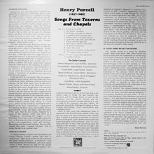 Load image into Gallery viewer, Deller Consort Directed By Alfred Deller : Henry Purcell: Songs From Taverns And Chapels (LP, RE)