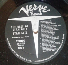 Load image into Gallery viewer, Stan Getz : The Best Of Stan Getz (LP, Comp)
