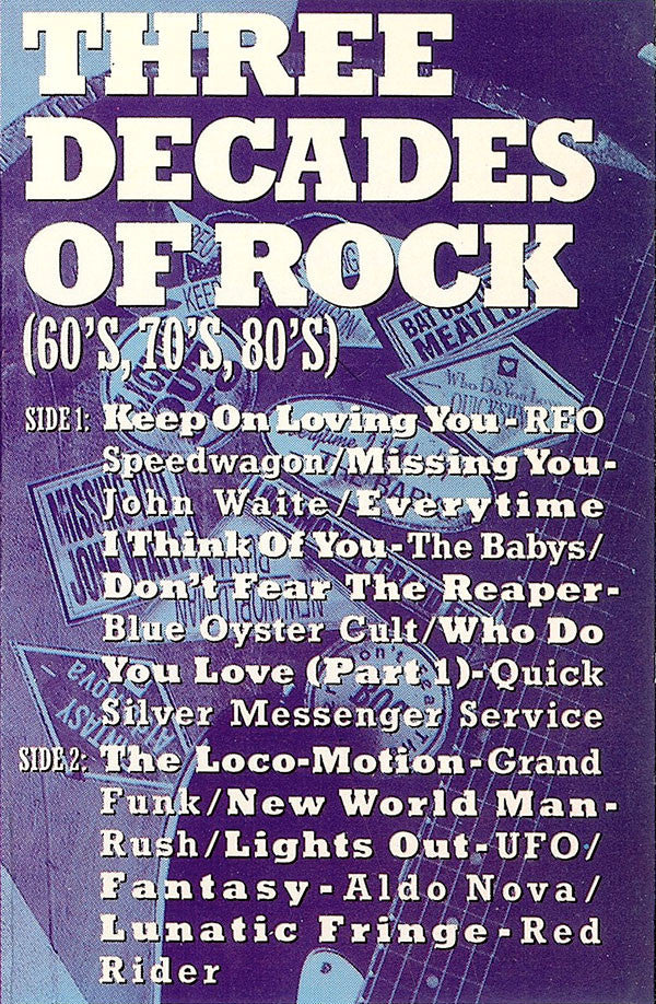 Various : 3 Decades Of Rock (60's, 70's, 80's) (Cass, Comp)