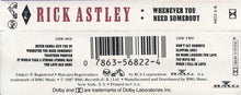 Load image into Gallery viewer, Rick Astley : Whenever You Need Somebody (Cass, Album)