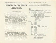 Load image into Gallery viewer, Linda Goss : Afro-American Tales &amp; Games (LP)