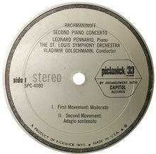 Load image into Gallery viewer, Sergei Vasilyevich Rachmaninoff, Leonard Pennario, Saint Louis Symphony Orchestra Conducted By Vladimir Golschmann : Second Piano Concerto (LP, Album, RP)