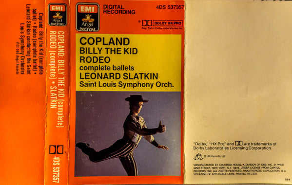 Aaron Copland / Leonard Slatkin, Saint Louis Symphony Orchestra : Billy The Kid - Rodeo (Cass, Album, HX )