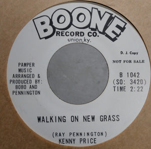 Kenny Price : Walking On New Grass / Wasting My Time  (7", Promo)