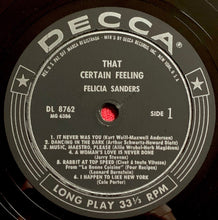 Load image into Gallery viewer, Felicia Sanders : That Certain Feeling (LP, Album, Mono)