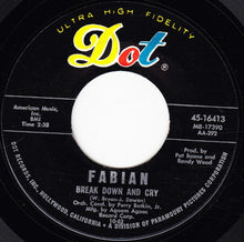 Load image into Gallery viewer, Fabian (6) : Break Down And Cry / She's Stayin' Inside With Me (7", Single)