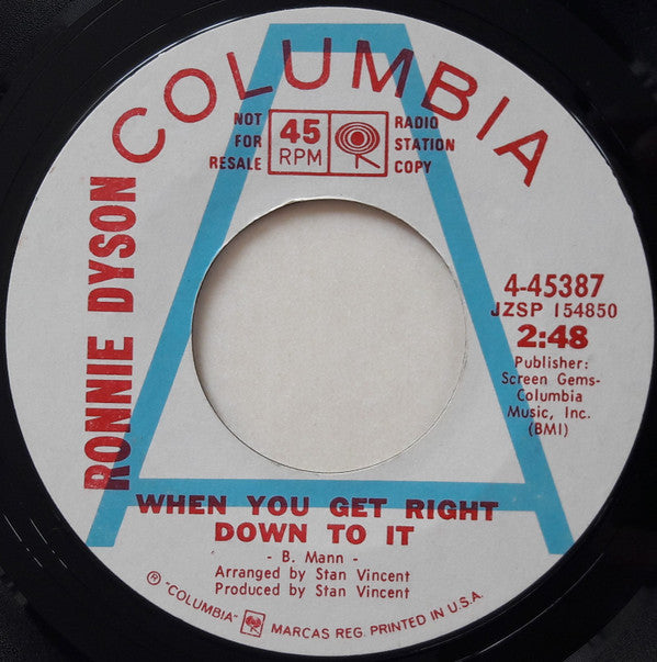 Ronnie Dyson : When You Get Right Down To It (7