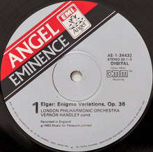 Load image into Gallery viewer, Sir Edward Elgar, Vernon Handley, The London Philharmonic Orchestra : Enigma Variations / Introduction &amp; Allegro For Strings / Serenade For Strings (LP)