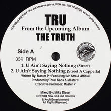 Load image into Gallery viewer, Tru : U Ain&#39;t Saying Nothing (12&quot;)