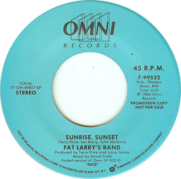 Fat Larry's Band : Sunrise, Sunset (7