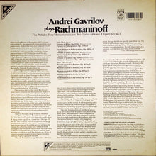 Load image into Gallery viewer, Andrei Gavrilov Plays Sergei Vasilyevich Rachmaninoff : Andrei Gavrilov Plays Rachmaninoff (LP)
