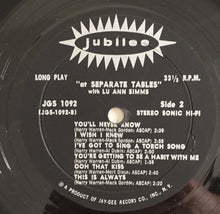 Load image into Gallery viewer, Lu Ann Simms : At Separate Tables (LP, Album)