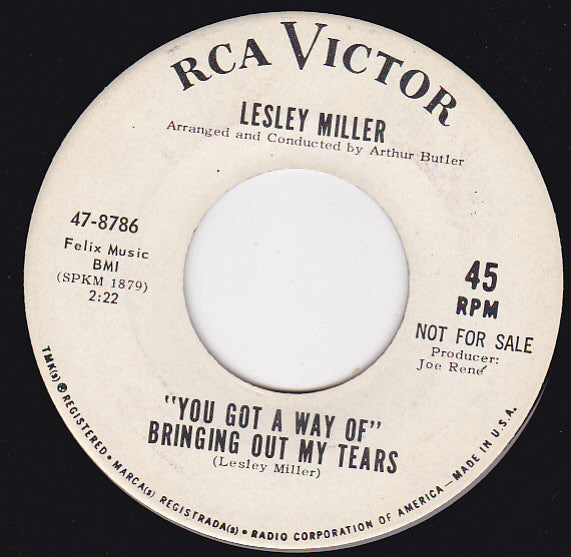 Lesley Miller : (You Got A Way Of) Bringin' Out My Tears (7