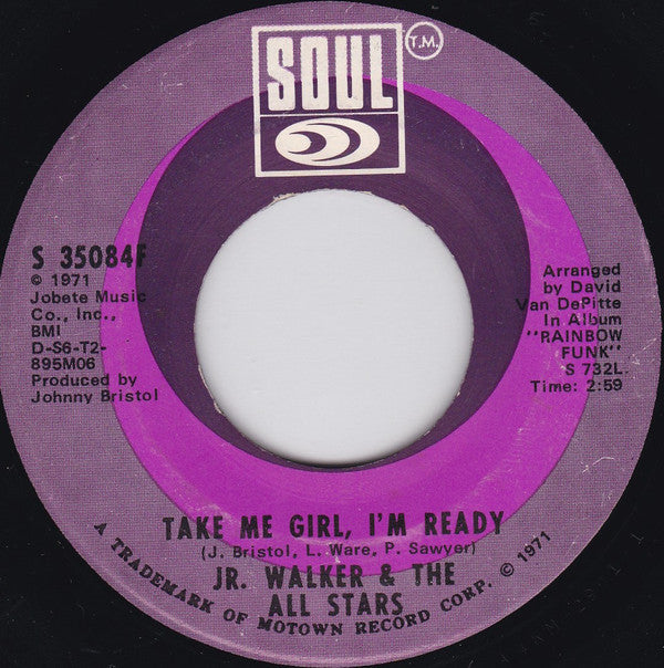 Junior Walker & The All Stars : Take Me Girl, I'm Ready / Right On Brothers & Sisters (7