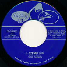 Load image into Gallery viewer, Sarah Vaughan : Lullaby Of Birdland (7", EP)